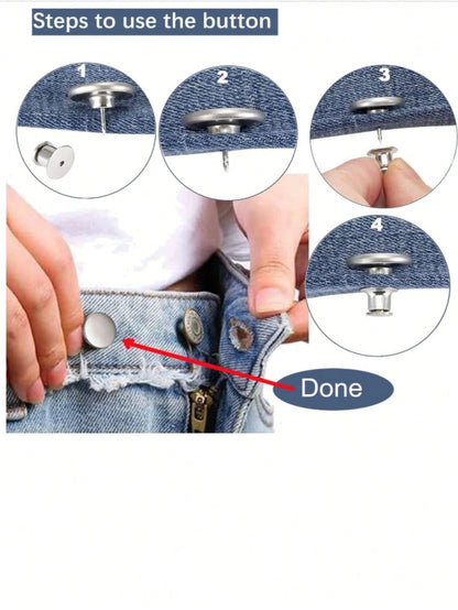 6 Pcs Jeans Buttons Replacement 17mm No Sewing Metal Button Repair Kit Nailless Removable Jean Buttons Replacement Combo Valentines Wedding, Birthday, Buttons, Sewing, Sewing Supplies, Sewing Ac