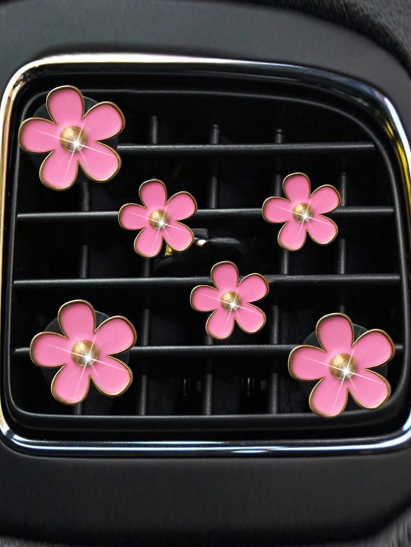 6-Piece Alloy Daisy Car Air Vent Aromatherapy Decorative Clip Car Air Conditioning Decorative Supplies