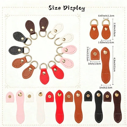 6-Piece Set Of Replaceable Shoulder Strap Buckles, Bag Bottom Crochet Linings With Woven Handles, And PU Leather Bag Bottom Oval Knitted Crochet Shaping Pads. Suitable For Shoulder Bags And Handbags.