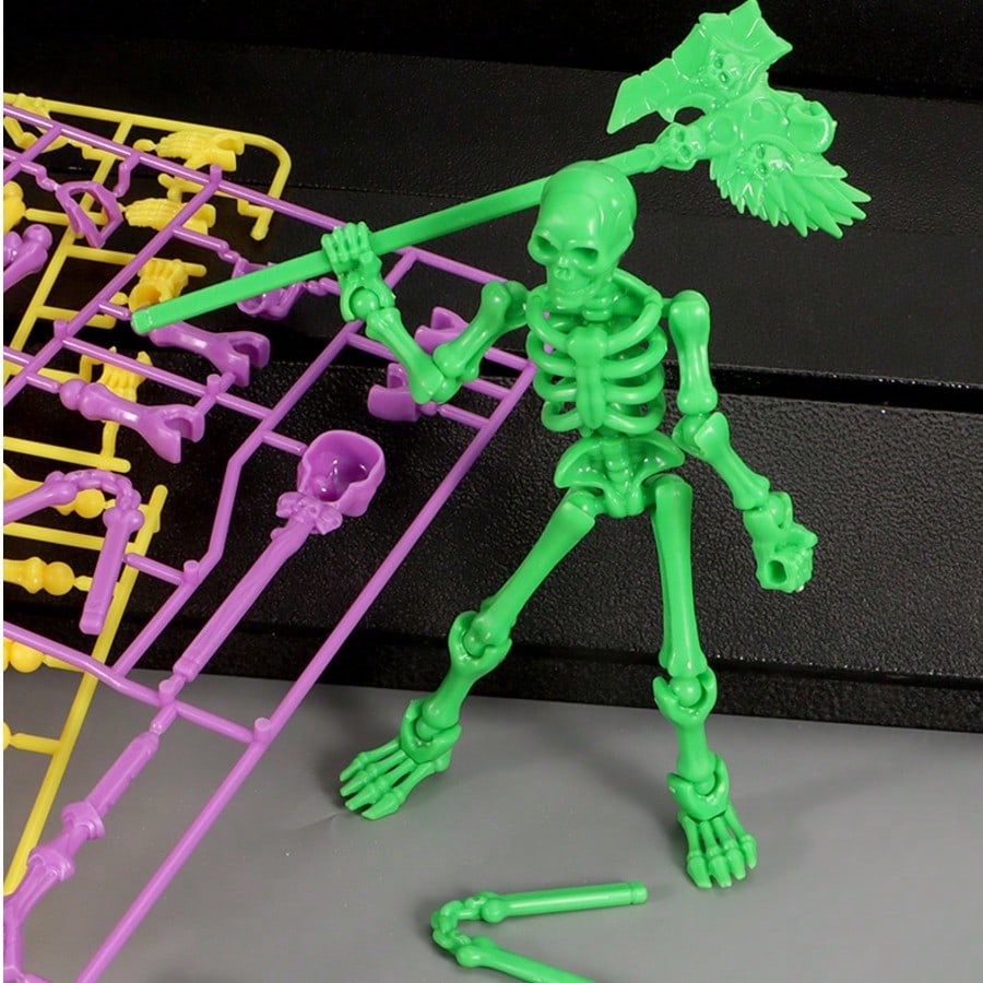 6-Piece T13 Skeleton Doll Set, Halloween Skeleton 3D Printed Multi-Joint Movable Skeleton Toy, Featuring Multi-Joint Movable Skeleton That Can Be Posed In Various Poses And Movements. Ideal As A Hallo