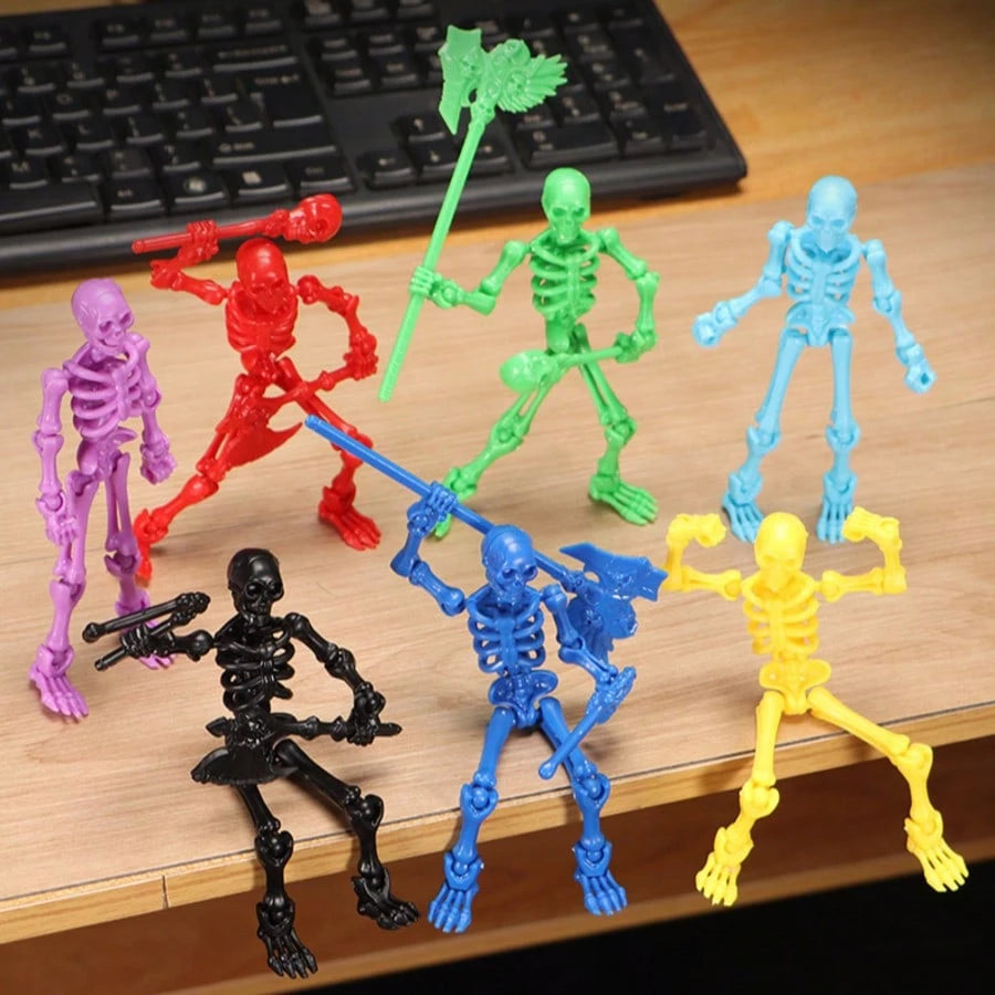 6-Piece T13 Skeleton Doll Set, Halloween Skeleton 3D Printed Multi-Joint Movable Skeleton Toy, Featuring Multi-Joint Movable Skeleton That Can Be Posed In Various Poses And Movements. Ideal As A Hallo