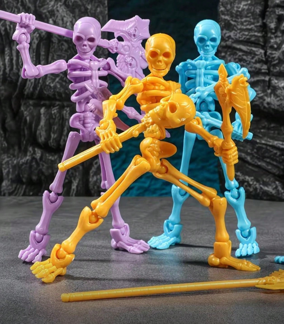 6-Piece T13 Skeleton Doll Set, Halloween Skeleton 3D Printed Multi-Joint Movable Skeleton Toy, Featuring Multi-Joint Movable Skeleton That Can Be Posed In Various Poses And Movements. Ideal As A Hallo