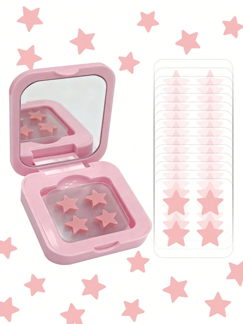 60pcs Cute Star Face Stickers- Face Stickers, Photo Props, Beloved By Young Women. Suitable For Party Decorations, Can Be Used As Face Stickers, Comes With Makeup Mirror, Ideal For Valentine's Day Gi