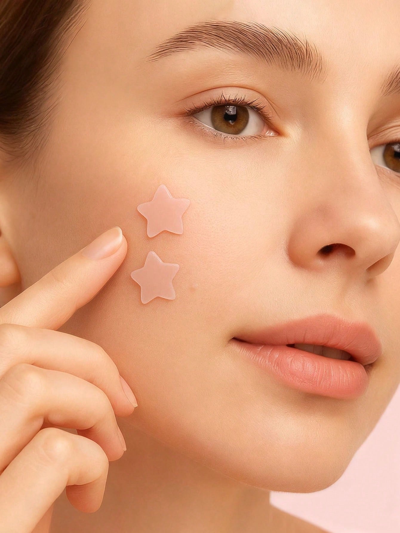 60pcs Cute Star Face Stickers- Face Stickers, Photo Props, Beloved By Young Women. Suitable For Party Decorations, Can Be Used As Face Stickers, Comes With Makeup Mirror, Ideal For Valentine's Day Gi