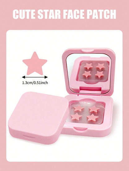 60pcs Cute Star Face Stickers- Face Stickers, Photo Props, Beloved By Young Women. Suitable For Party Decorations, Can Be Used As Face Stickers, Comes With Makeup Mirror, Ideal For Valentine's Day Gi