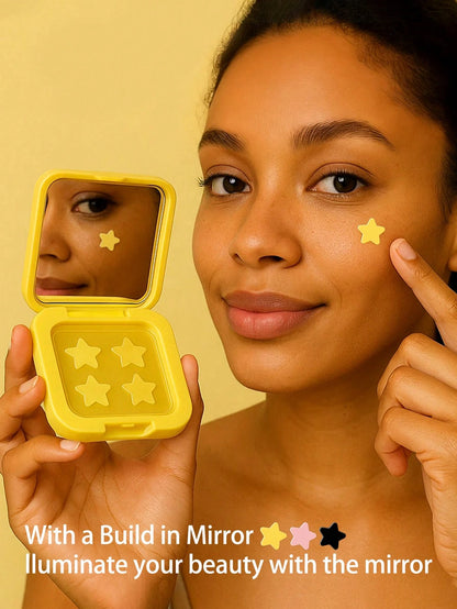 60pcs Cute Star Face Stickers- Face Stickers, Photo Props, Beloved By Young Women. Suitable For Party Decorations, Can Be Used As Face Stickers, Comes With Makeup Mirror, Ideal For Valentine's Day Gi