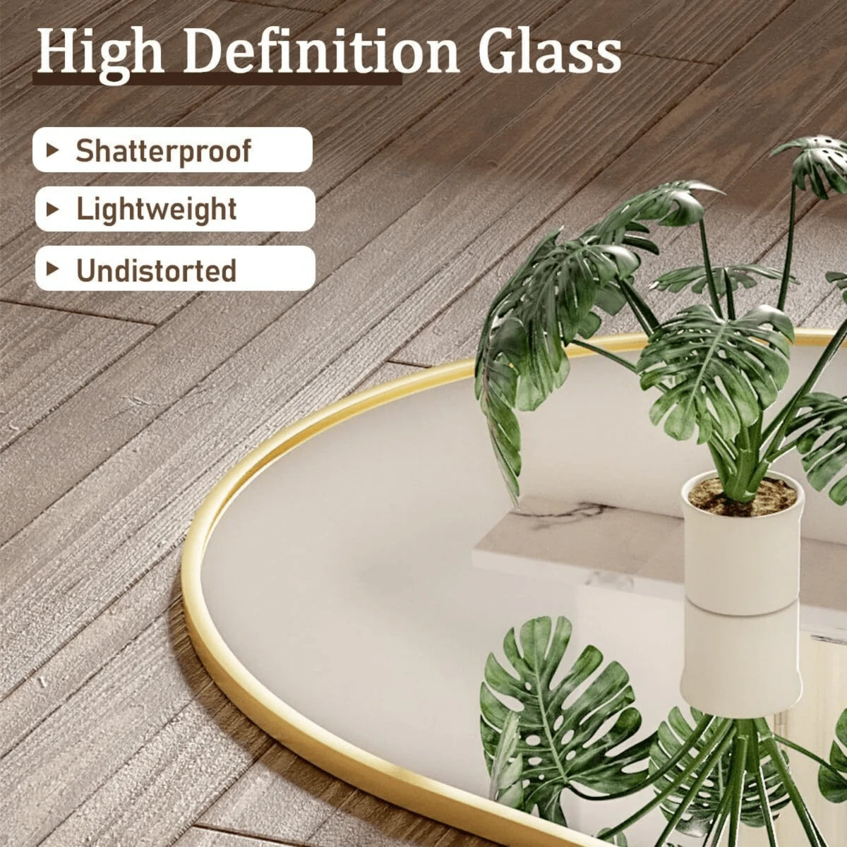64.1"X21" Arched Modern Full Length Mirror Free Standing Floor Mirror With Aluminum Frame, Gold