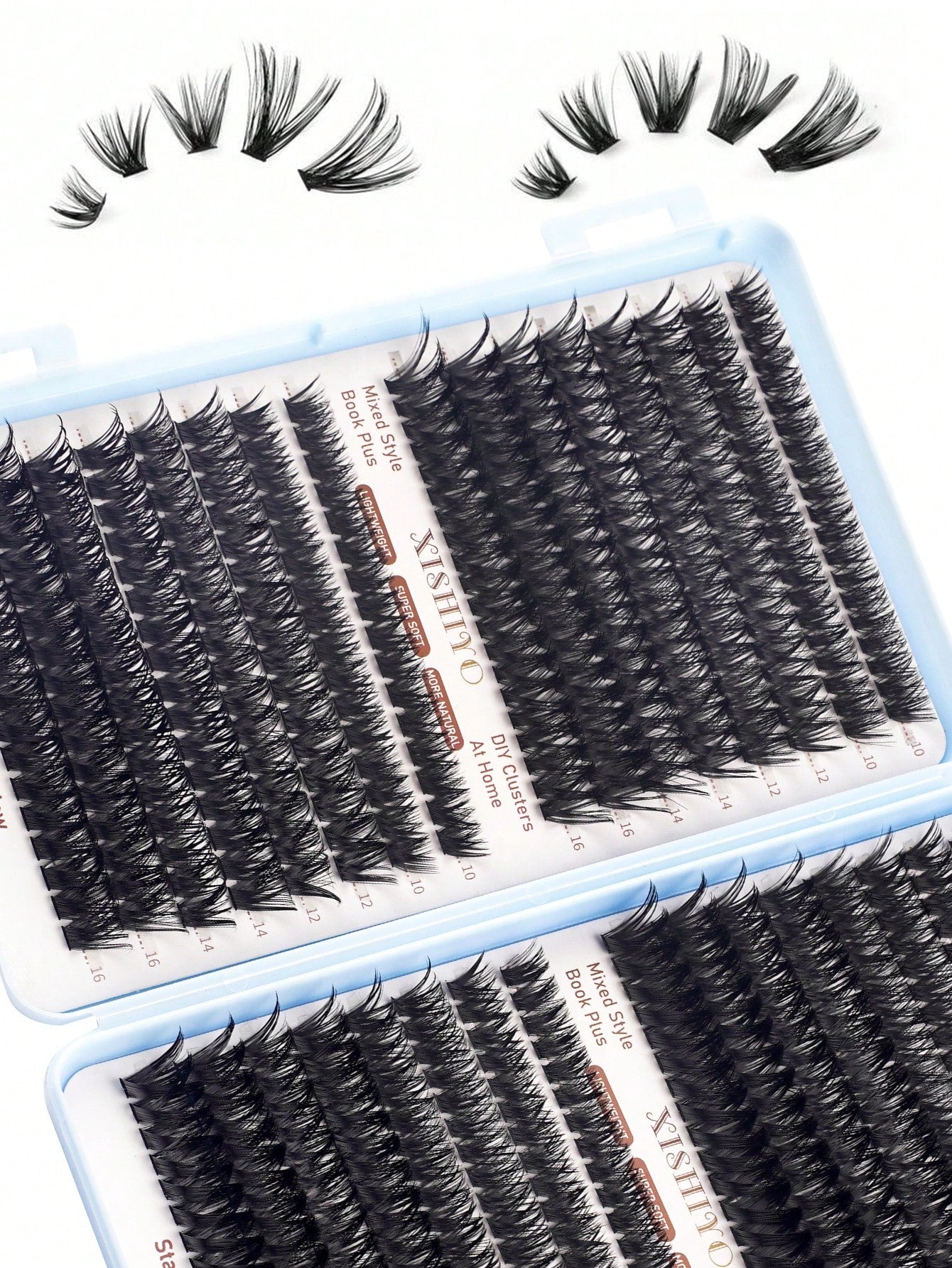 640/608pcs D-Curl Fluffy False Eyelashes, High Capacity, Suitable For Beginners, Dense & Voluminous, DIY Segmented Lash Extension, Enlarging Eyes, Lightweight & Reusable, Large Capacity Individual Las