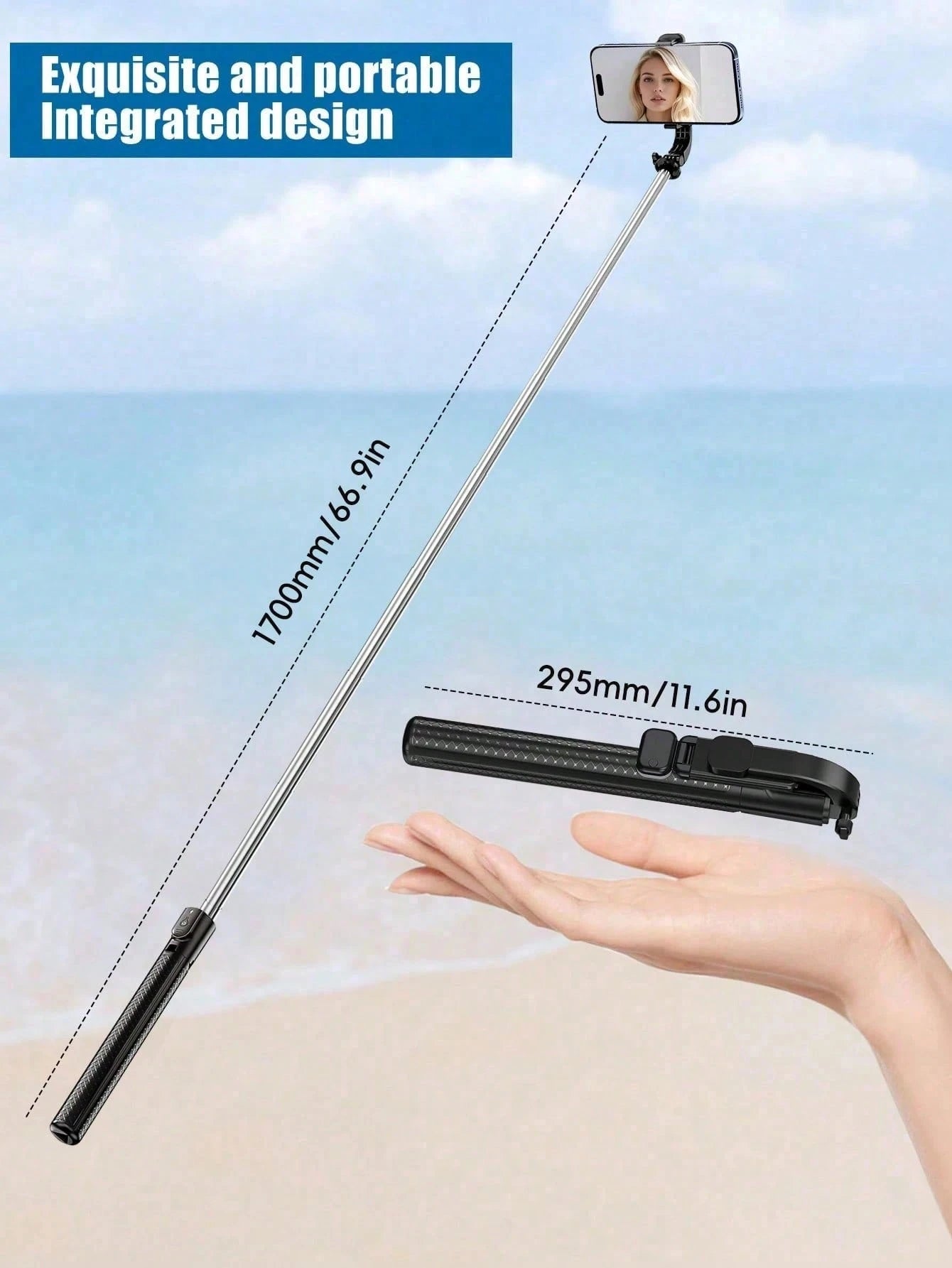 66.93 Inch/170cm Extendable Selfie Stick Tripod With Wireless Remote, With Multi-Color Fill Light, Compatible With Multiple Smartphone Models, Suitable For Outdoor Live Streaming, Video Selfie, And Po