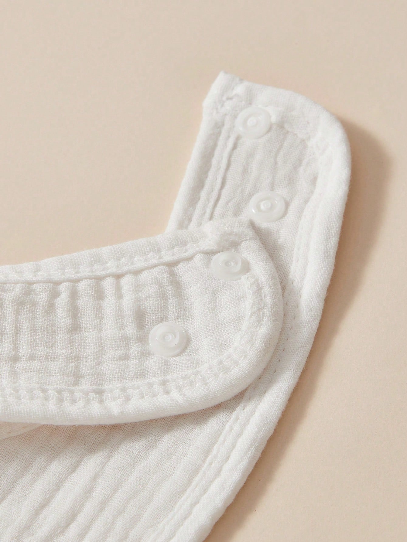 6pcs Baby Bibs, Muslim Cloth Absorbent Soft Breathable Feeding Bibs, Solid Color (White)