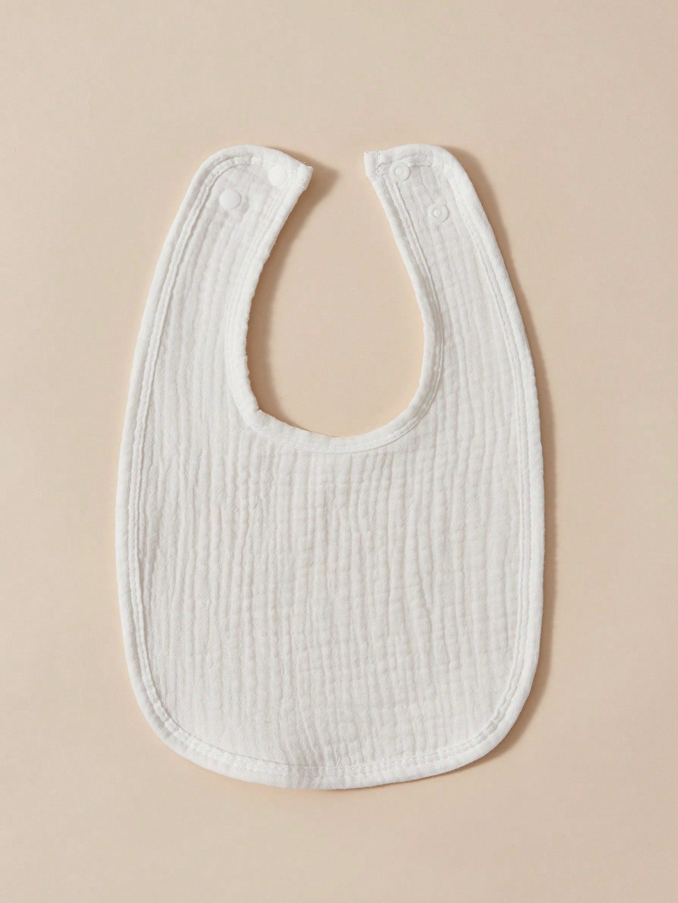 6pcs Baby Bibs, Muslim Cloth Absorbent Soft Breathable Feeding Bibs, Solid Color (White)