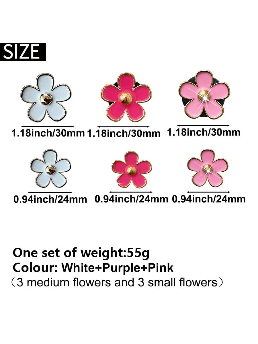 6pcs Flower Shaped Zinc Alloy Car Air Outlet Clip