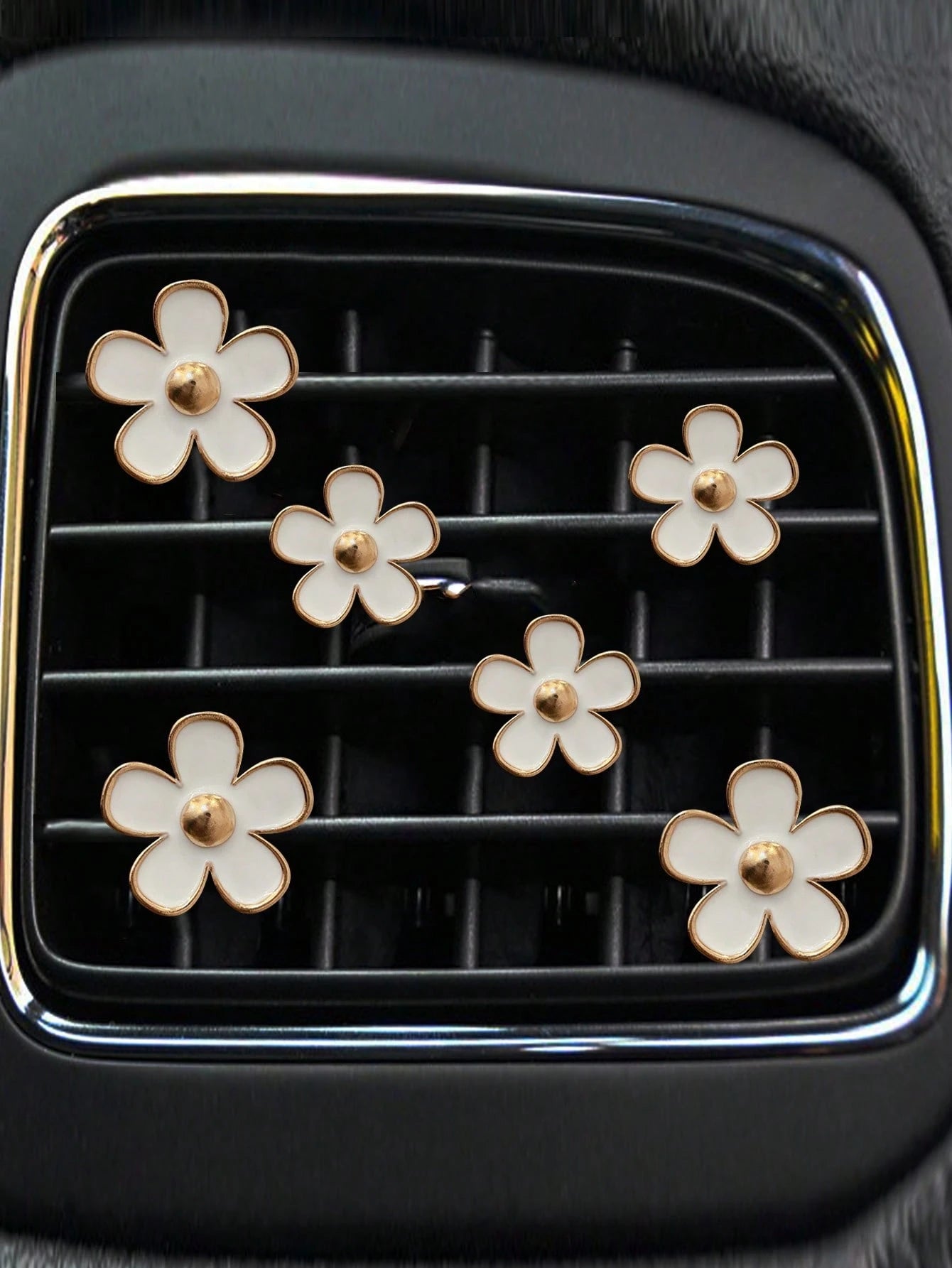 6pcs Flower Shaped Zinc Alloy Car Air Outlet Clip