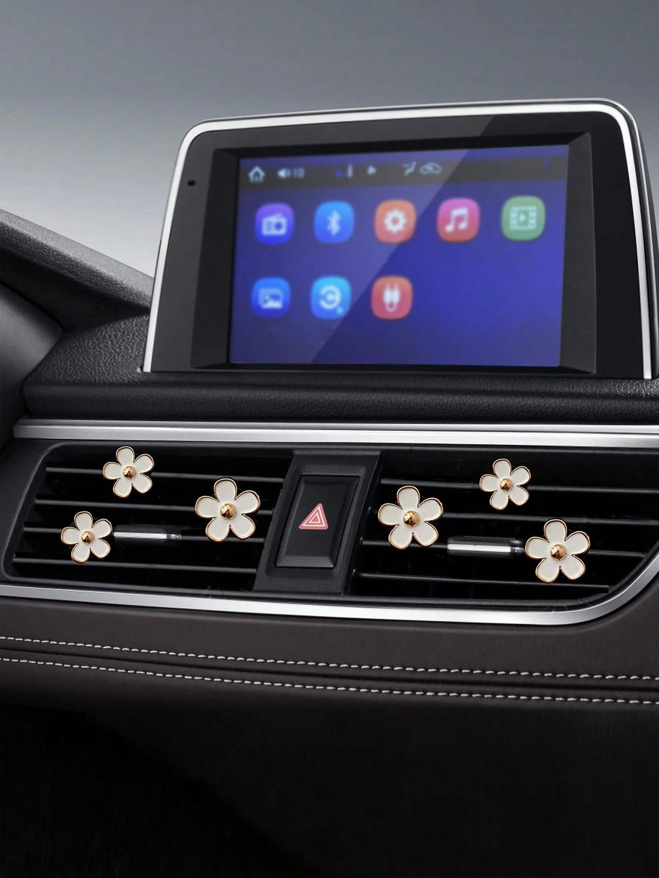 6pcs Flower Shaped Zinc Alloy Car Air Outlet Clip