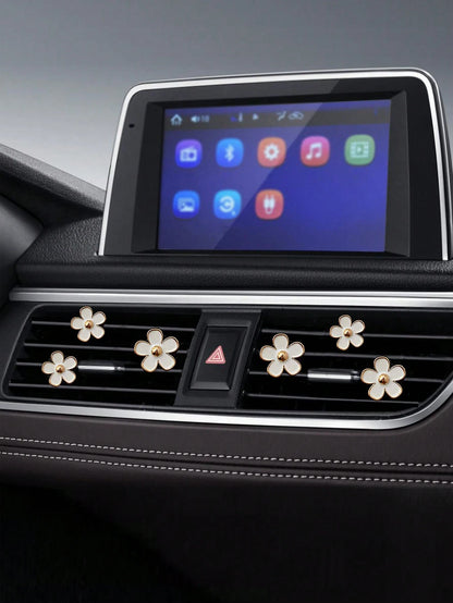 6pcs Flower Shaped Zinc Alloy Car Air Outlet Clip