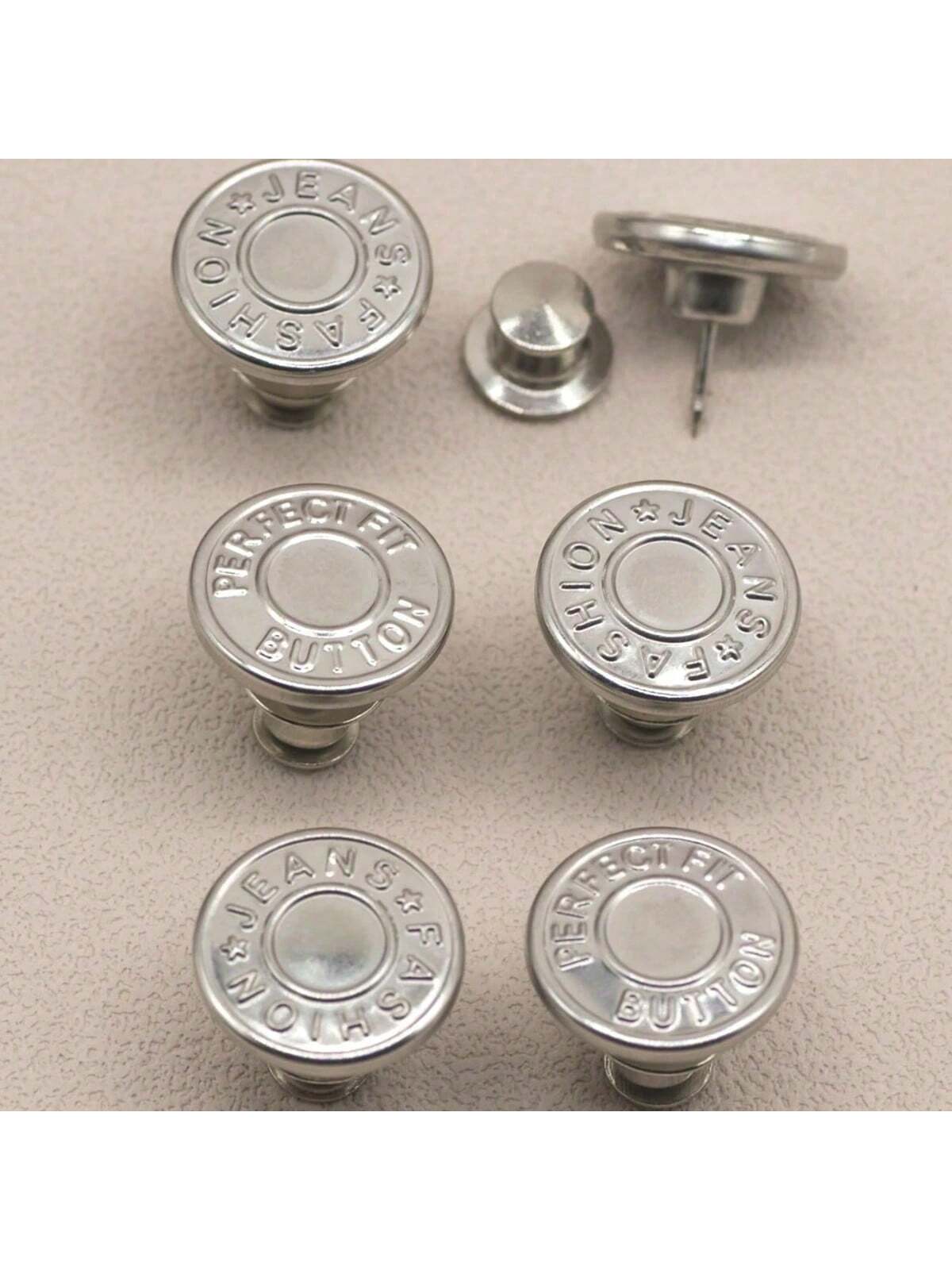 6Pcs Jeans Buttons Replacement 17mm No Sewing Metal Button Repair Kit Nailless Removable Jean Buttons Replacement Combo Valentines Wedding, Birthday, Buttons, Sewing, Sewing Supplies, Sewing Accessori