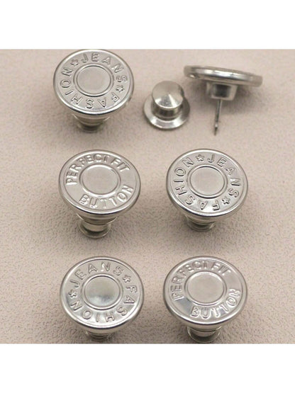 6Pcs Jeans Buttons Replacement 17mm No Sewing Metal Button Repair Kit Nailless Removable Jean Buttons Replacement Combo Valentines Wedding, Birthday, Buttons, Sewing, Sewing Supplies, Sewing Accessori