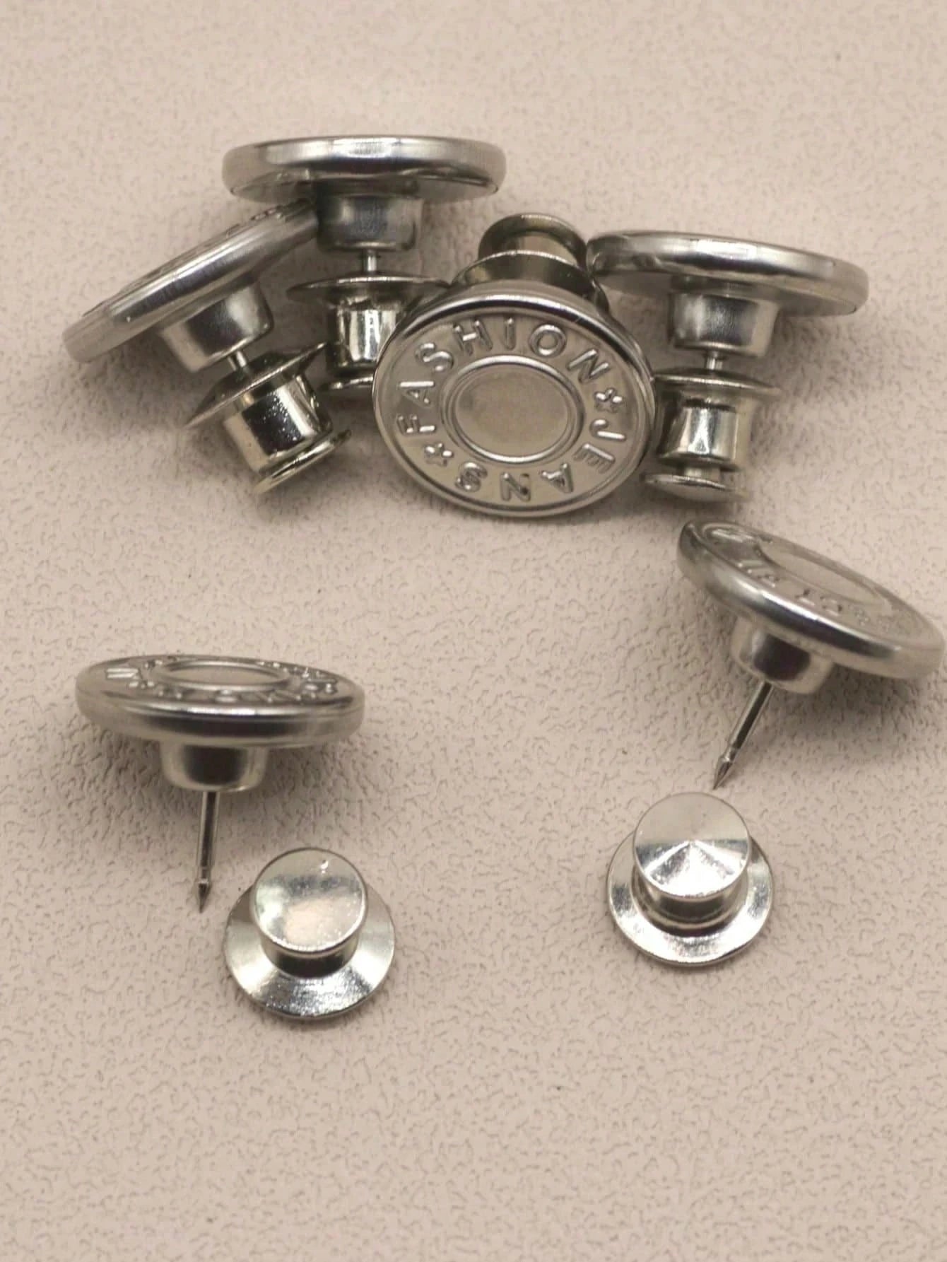 6Pcs Jeans Buttons Replacement 17mm No Sewing Metal Button Repair Kit Nailless Removable Jean Buttons Replacement Combo Valentines Wedding, Birthday, Buttons, Sewing, Sewing Supplies, Sewing Accessori
