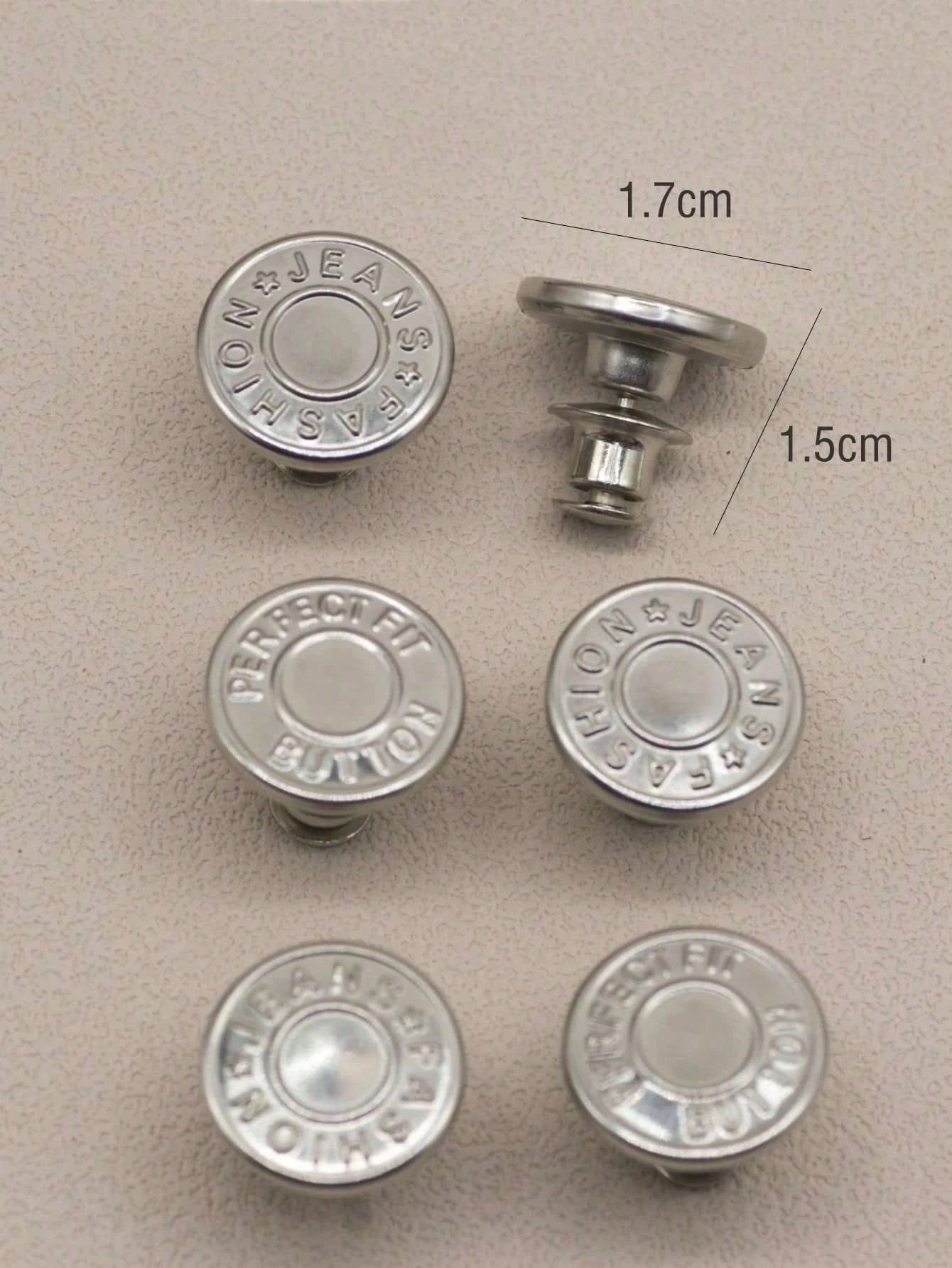 6Pcs Jeans Buttons Replacement 17mm No Sewing Metal Button Repair Kit Nailless Removable Jean Buttons Replacement Combo Valentines Wedding, Birthday, Buttons, Sewing, Sewing Supplies, Sewing Accessori