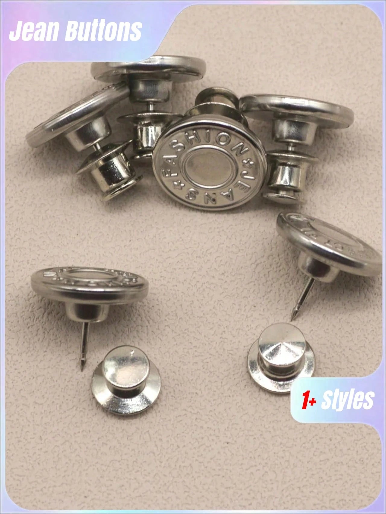 6Pcs Jeans Buttons Replacement 17mm No Sewing Metal Button Repair Kit Nailless Removable Jean Buttons Replacement Combo Valentines Wedding, Birthday, Buttons, Sewing, Sewing Supplies, Sewing Accessori