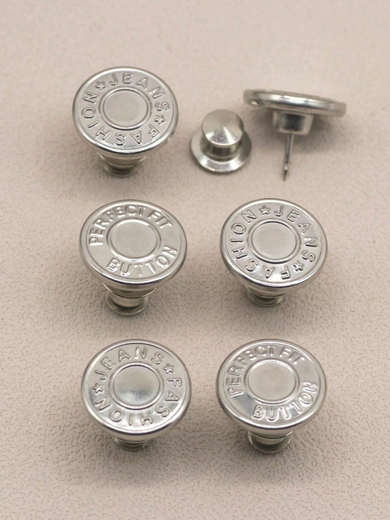 6Pcs Jeans Buttons Replacement 17mm No Sewing Metal Button Repair Kit Nailless Removable Jean Buttons Replacement Combo Valentines Wedding, Birthday, Buttons, Sewing, Sewing Supplies, Sewing Accessori