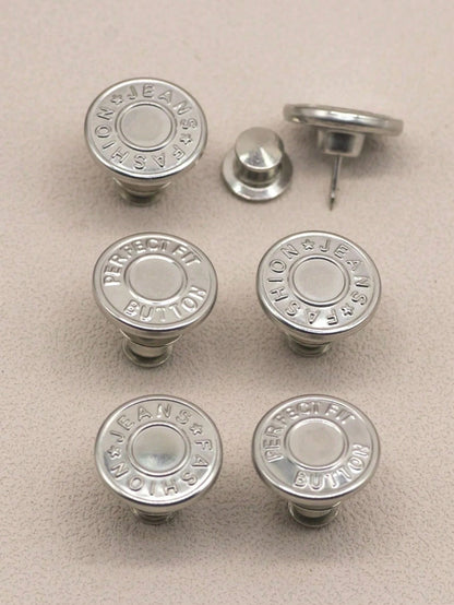 6Pcs Jeans Buttons Replacement 17mm No Sewing Metal Button Repair Kit Nailless Removable Jean Buttons Replacement Combo Valentines Wedding, Birthday, Buttons, Sewing, Sewing Supplies, Sewing Accessori