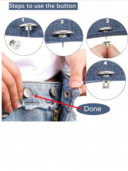6Pcs Jeans Buttons Replacement 17mm No Sewing Metal Button Repair Kit Nailless Removable Jean Buttons Replacement Combo Valentines Wedding, Birthday, Buttons, Sewing, Sewing Supplies, Sewing Accessori