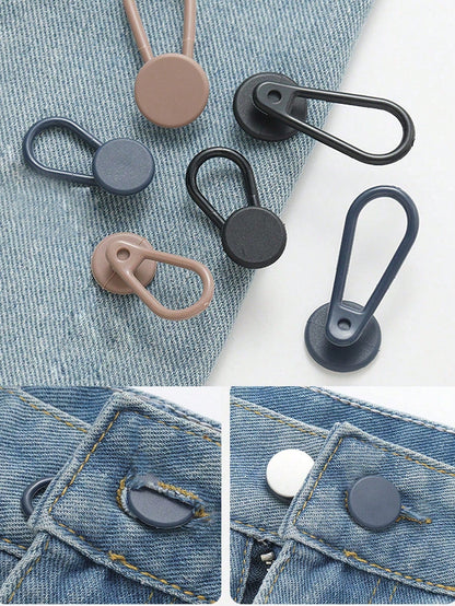 6pcs Rubber Waistband Extender Button, Clothes Waist Adjustable Extenders