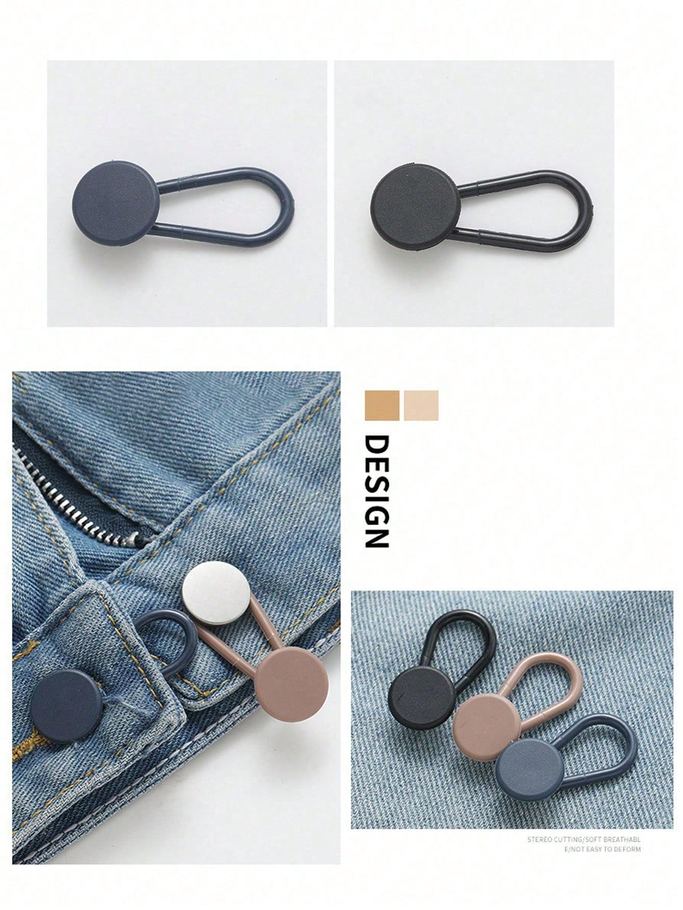 6pcs Rubber Waistband Extender Button, Clothes Waist Adjustable Extenders