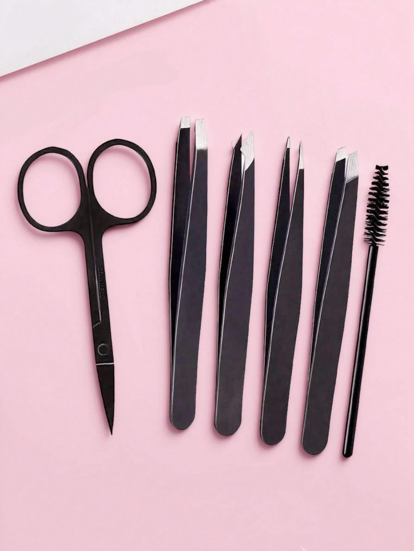 6pcs/Set, Eyebrow & Eyelash Grooming Kit, Includes 4 Tweezers 1 Beauty Scissors 1 Eyelash Brush, Professional Makeup & Beauty Tools, Eyebrow Tweezers, Eyebrow Scissors, Travel Portable Set, Suitable F