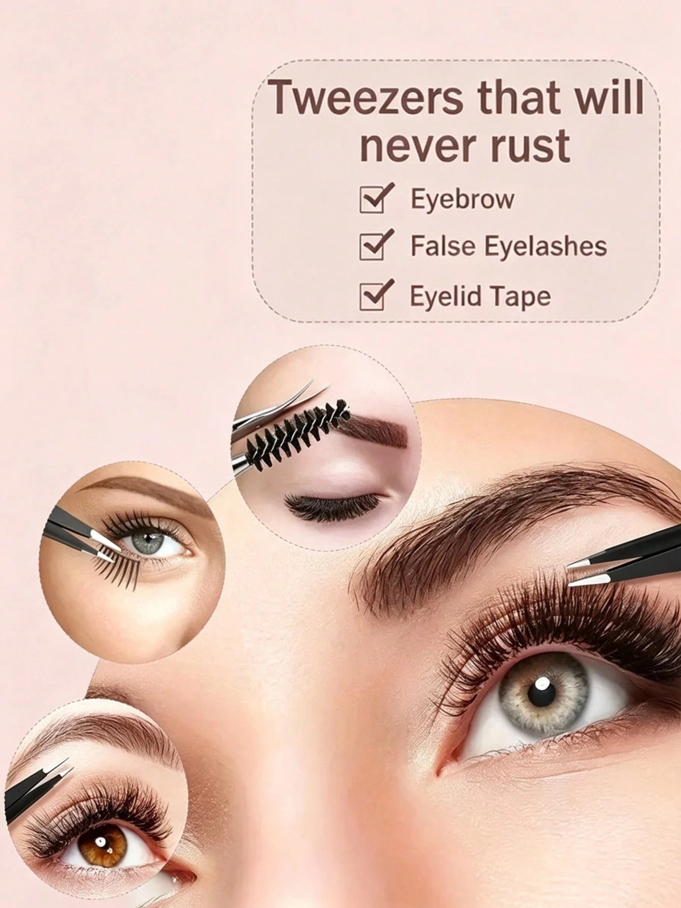 6pcs/Set, Eyebrow & Eyelash Grooming Kit, Includes 4 Tweezers 1 Beauty Scissors 1 Eyelash Brush, Professional Makeup & Beauty Tools, Eyebrow Tweezers, Eyebrow Scissors, Travel Portable Set, Suitable F