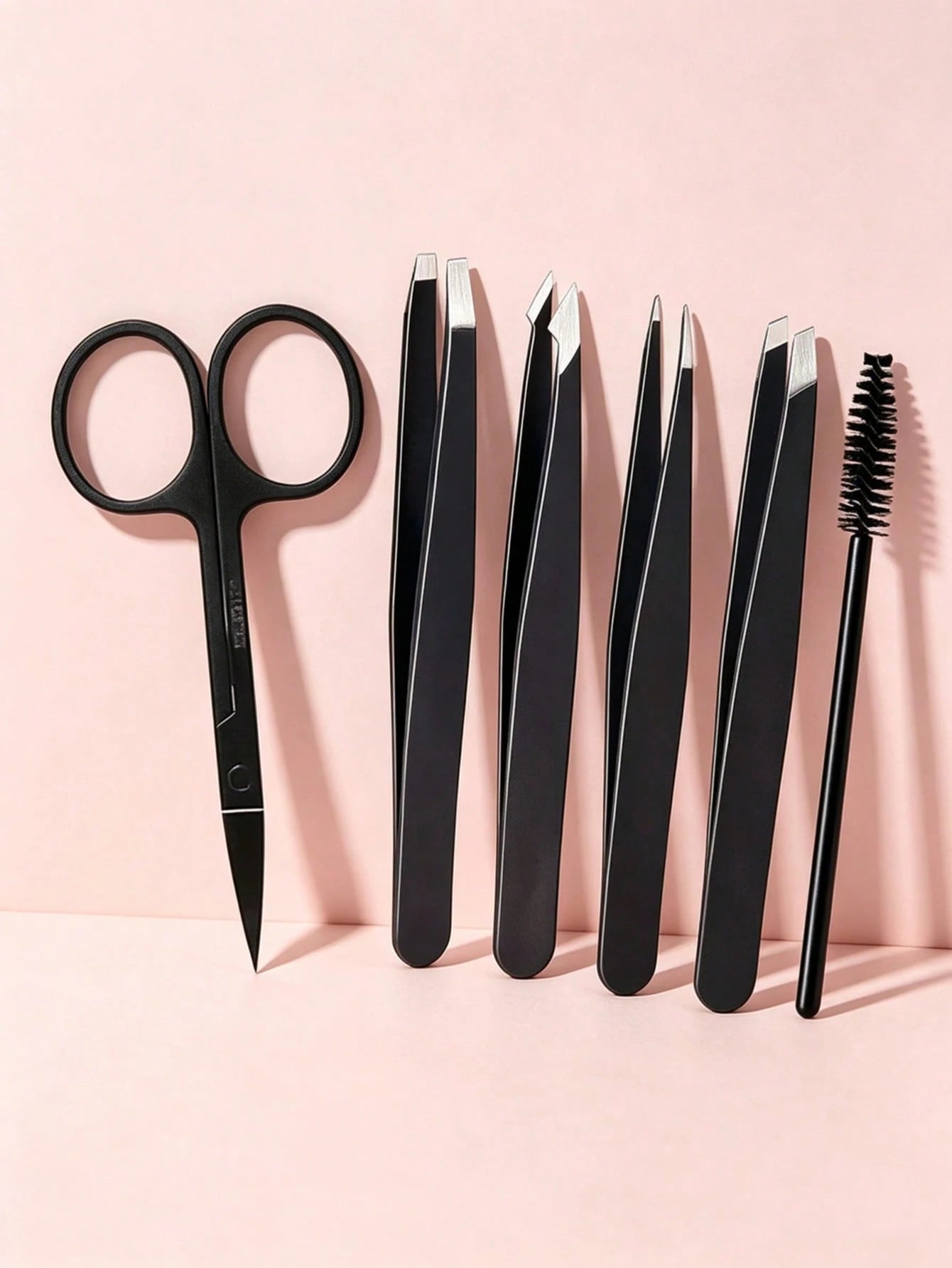 6pcs/Set, Eyebrow & Eyelash Grooming Kit, Includes 4 Tweezers 1 Beauty Scissors 1 Eyelash Brush, Professional Makeup & Beauty Tools, Eyebrow Tweezers, Eyebrow Scissors, Travel Portable Set, Suitable F