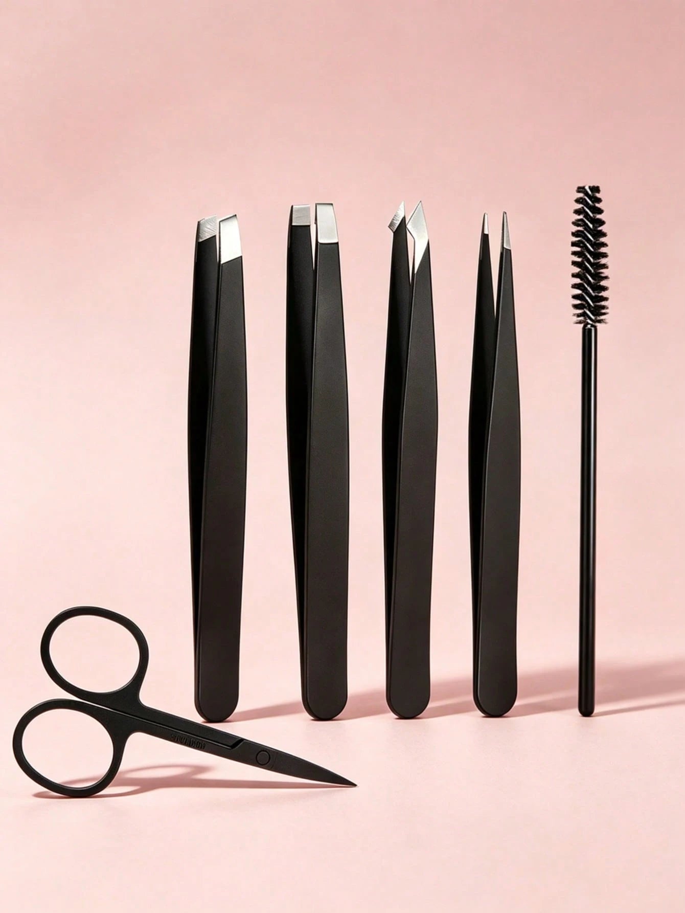 6pcs/Set, Eyebrow & Eyelash Grooming Kit, Includes 4 Tweezers 1 Beauty Scissors 1 Eyelash Brush, Professional Makeup & Beauty Tools, Eyebrow Tweezers, Eyebrow Scissors, Travel Portable Set, Suitable F