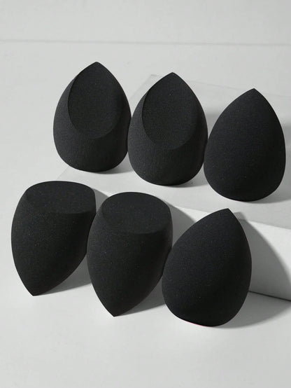 6pcs Soft Elastic Wet & Dry Dual-Use Makeup Sponges, Multi-Functional Makeup Tools Suitable For Foundation, Concealer, Loose Powder, Portable For Home And Travel, Practical And Affordable Makeup Tools