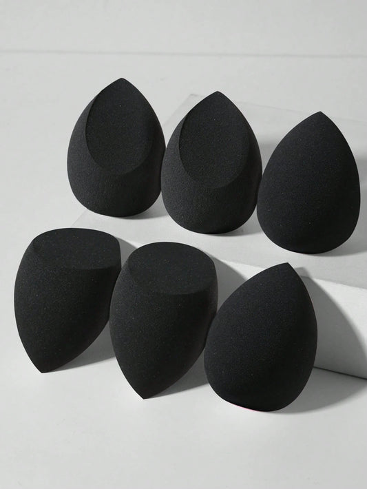 6pcs Soft Elastic Wet & Dry Dual-Use Makeup Sponges, Multi-Functional Makeup Tools Suitable For Foundation, Concealer, Loose Powder, Portable For Home And Travel, Practical And Affordable Makeup Tools