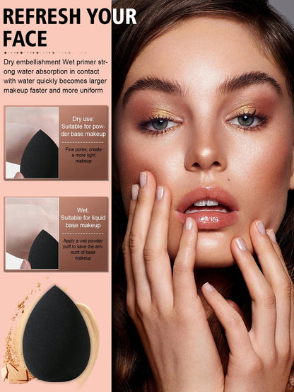 6pcs Soft Elastic Wet & Dry Dual-Use Makeup Sponges, Multi-Functional Makeup Tools Suitable For Foundation, Concealer, Loose Powder, Portable For Home And Travel, Practical And Affordable Makeup Tools