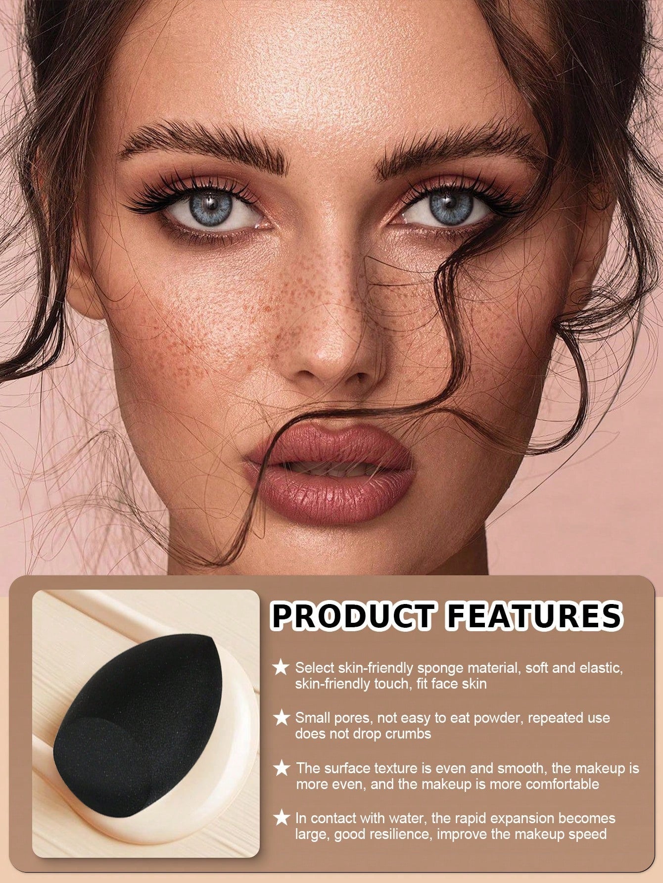 6pcs Soft Elastic Wet & Dry Dual-Use Makeup Sponges, Multi-Functional Makeup Tools Suitable For Foundation, Concealer, Loose Powder, Portable For Home And Travel, Practical And Affordable Makeup Tools