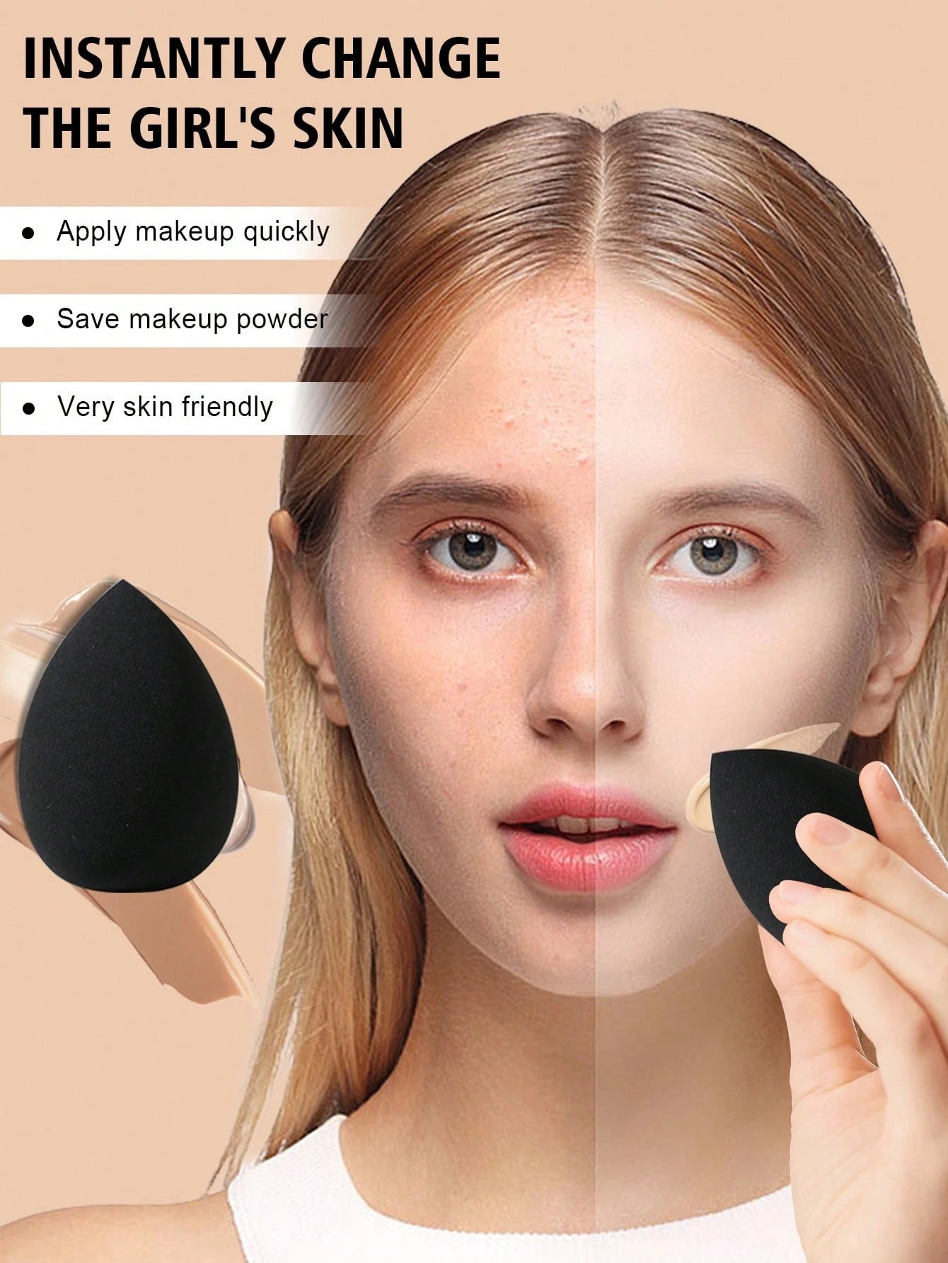6pcs Soft Elastic Wet & Dry Dual-Use Makeup Sponges, Multi-Functional Makeup Tools Suitable For Foundation, Concealer, Loose Powder, Portable For Home And Travel, Practical And Affordable Makeup Tools