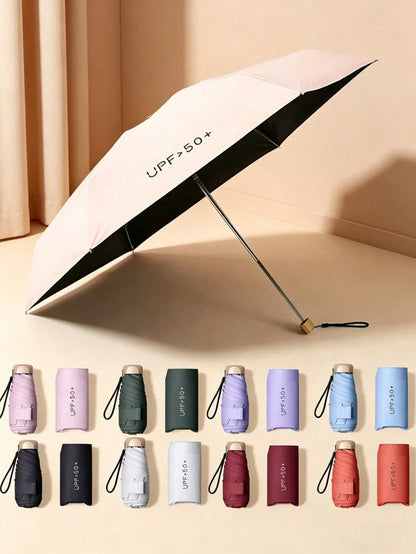 7.5 Inch/19cm Mini Folding Umbrella, Women's Sun Umbrella, Portable Outdoor Sun Umbrella, UV Protection Sun Umbrella With Storage Bag, Travel Essential