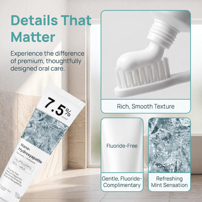7.5% Nano-Hydroxyapatite Recovery + Toothpaste, Multi-Effect Oral Care Whitens, Repairs Enamel & Relieves Sensitivity, Crisp Mint Taste Plus Mild Composition, Ideal All-Season Whole Family Dental Gif