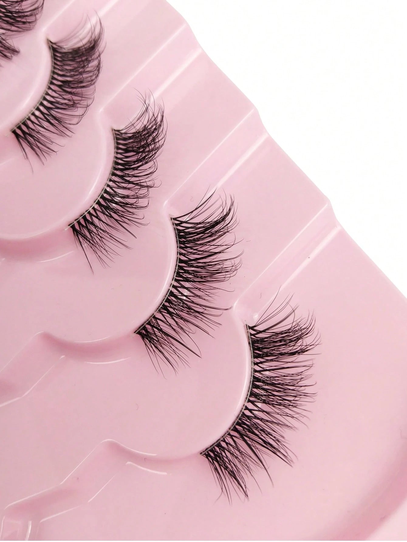 7 Pairs Half Lashes Natural Look Cat Eye False Eyelashes Criss Crossed Eyelashes Clear Band Short 3D Faux Mink Eyelashes Accent Lashes End Lashes Corner Eyelashes 3/4 Lashes