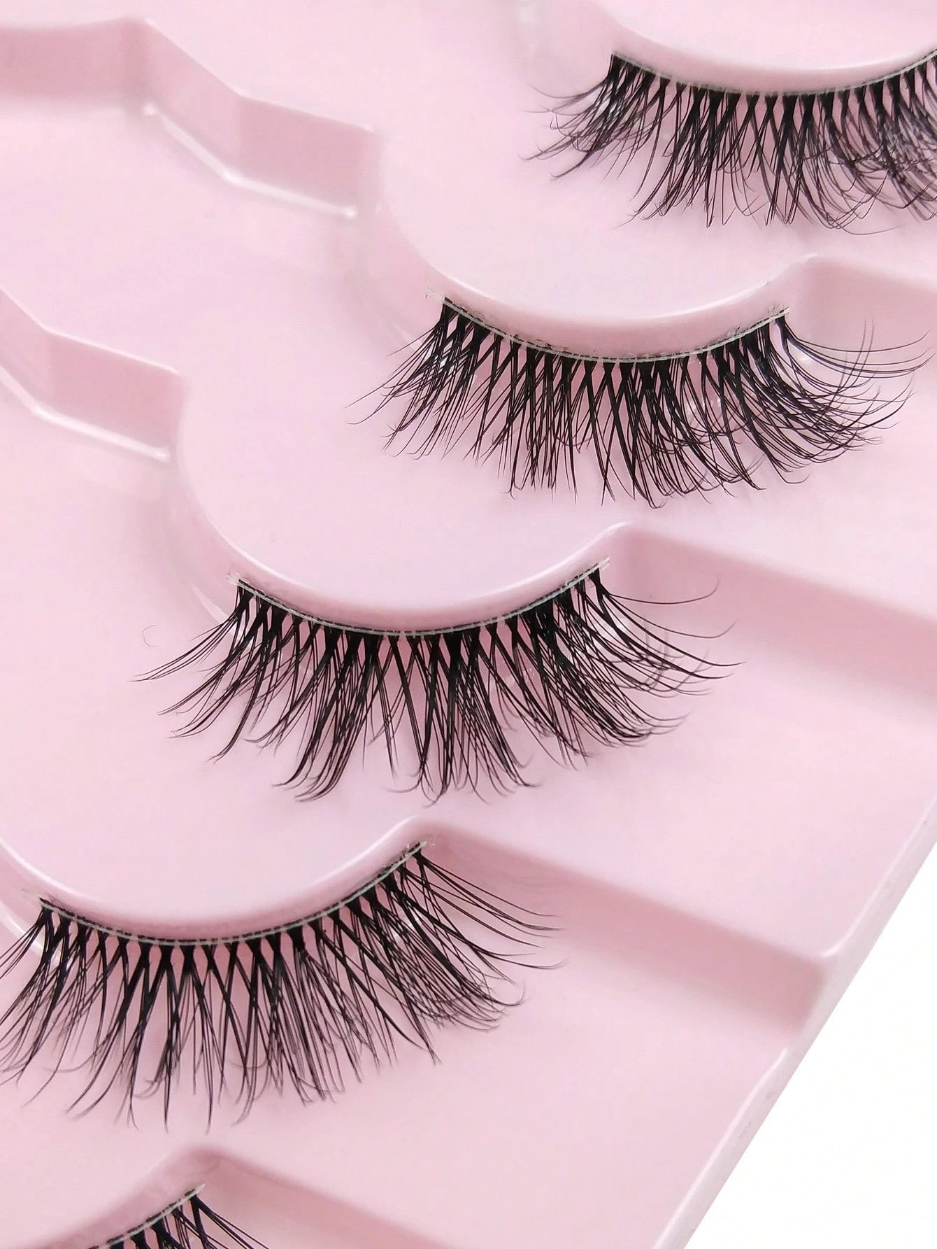7 Pairs Half Lashes Natural Look Cat Eye False Eyelashes Criss Crossed Eyelashes Clear Band Short 3D Faux Mink Eyelashes Accent Lashes End Lashes Corner Eyelashes 3/4 Lashes