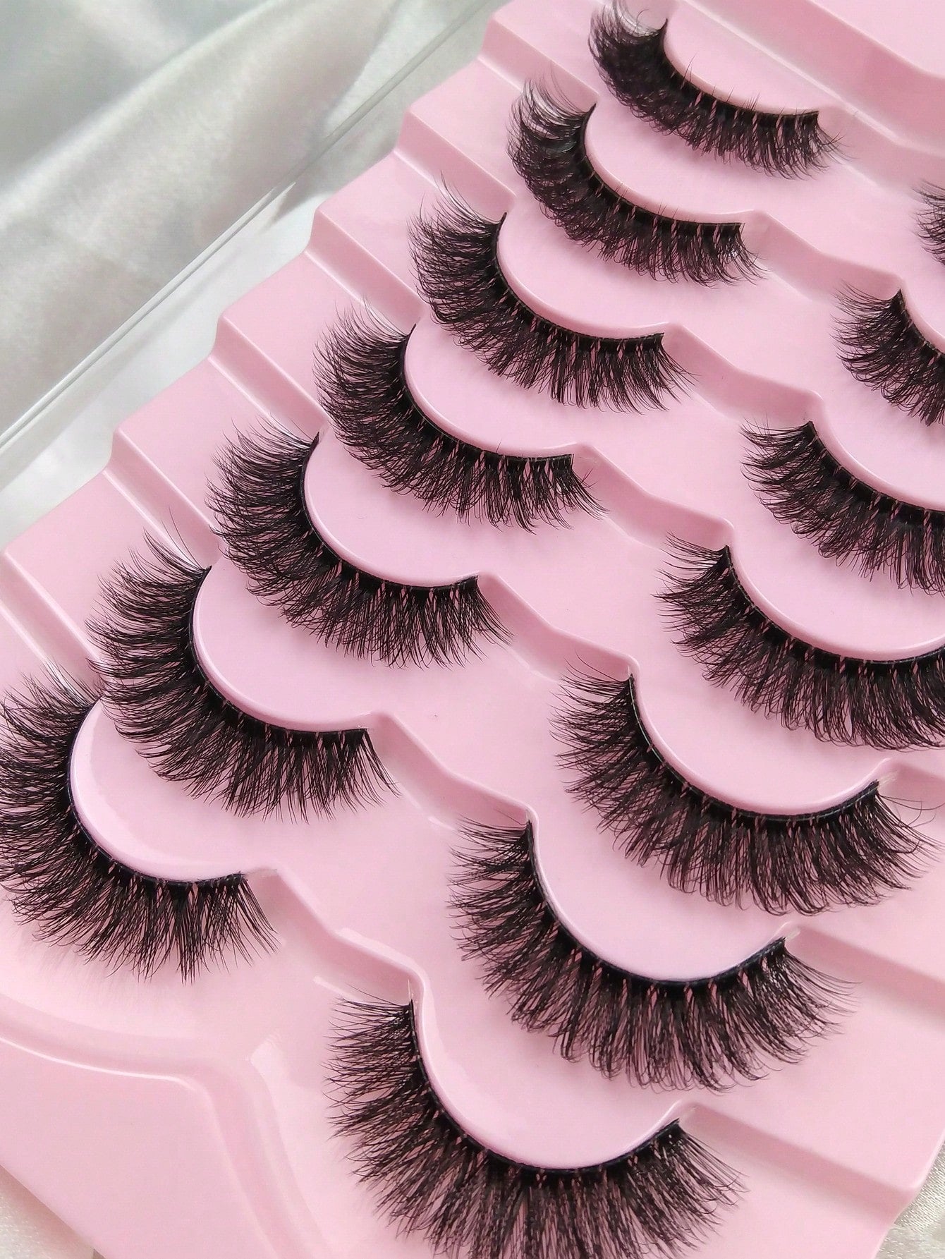 7 Pairs Natural Look False Eyelashes Transparent Band Faux Mink Lashes 3D False Eyelashes Curly Eyelashes Full Lash Strip Lengthening And Curling Makeup Beauty Strip Lashes, Lashes, Eyelashes, Fake La