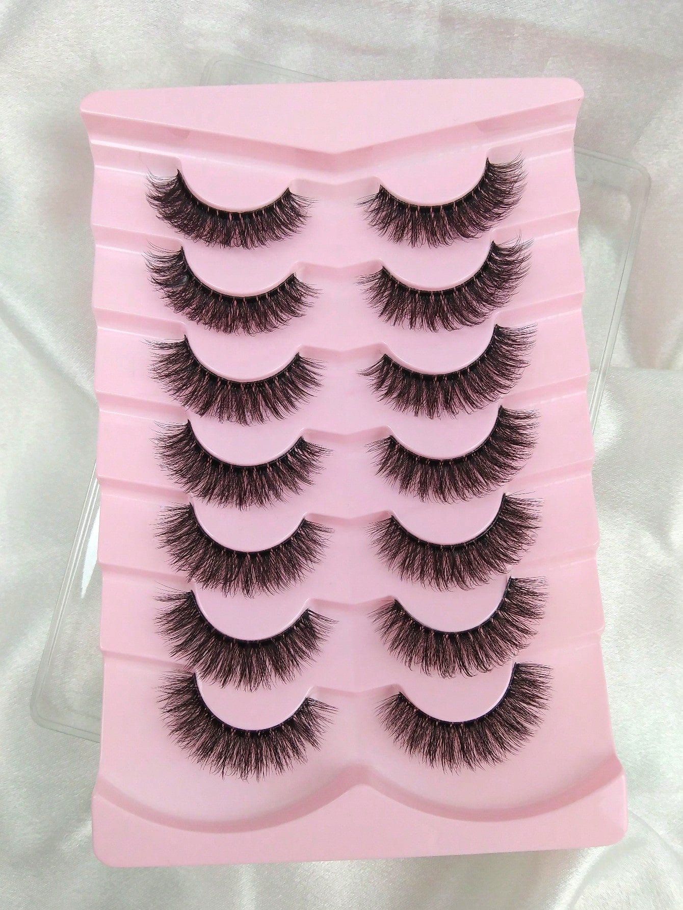 7 Pairs Natural Look False Eyelashes Transparent Band Faux Mink Lashes 3D False Eyelashes Curly Eyelashes Full Lash Strip Lengthening And Curling Makeup Beauty Strip Lashes, Lashes, Eyelashes, Fake La
