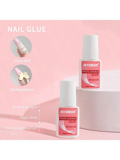 7g/3pcs Pack Nail Glue, Beauty Nail Art Glue, 1pc/2pcs/10pcs Sticker & Strong Lasting Nail Glue