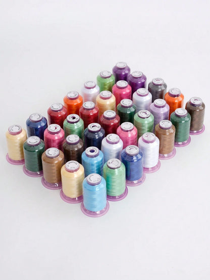 7pcs Embroidered Thread Set, Multi-Color Machine Embroidery Thread, Sewing Embroidery Universal Thread, Shiny Glossy Thread, Suitable For Clothing Decoration, Patching, DIY Handmade Sewing Supplies