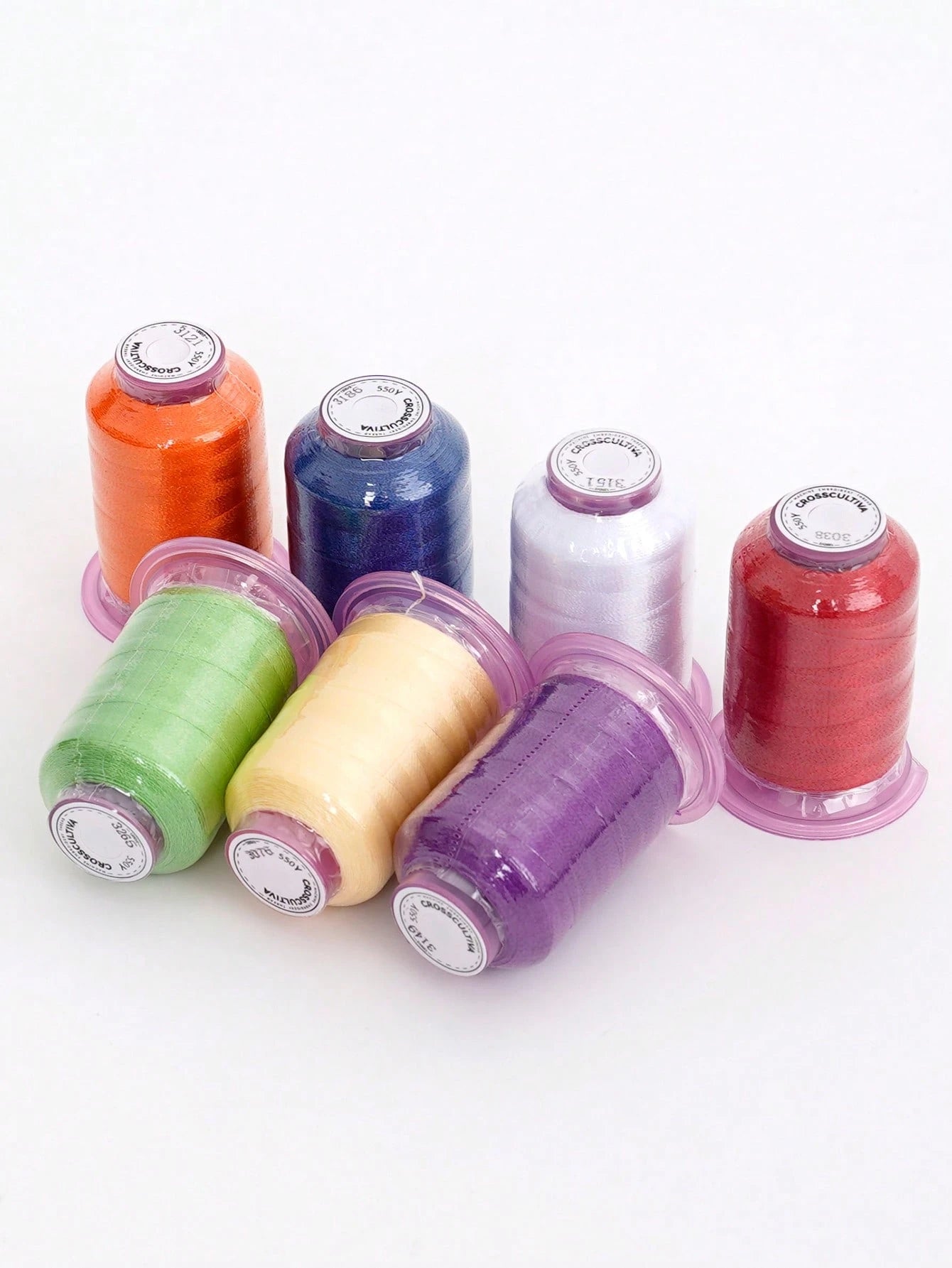 7pcs Embroidered Thread Set, Multi-Color Machine Embroidery Thread, Sewing Embroidery Universal Thread, Shiny Glossy Thread, Suitable For Clothing Decoration, Patching, DIY Handmade Sewing Supplies