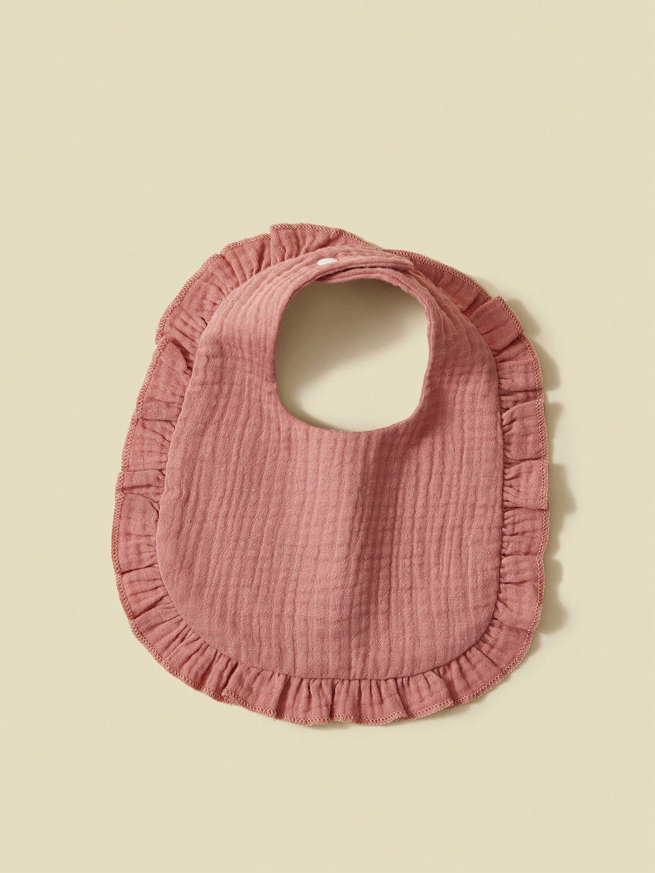7pcs/Set Baby Bibs With Lace Trim, Pure Cotton Soft Fabric, Solid Colors In Pink Tones