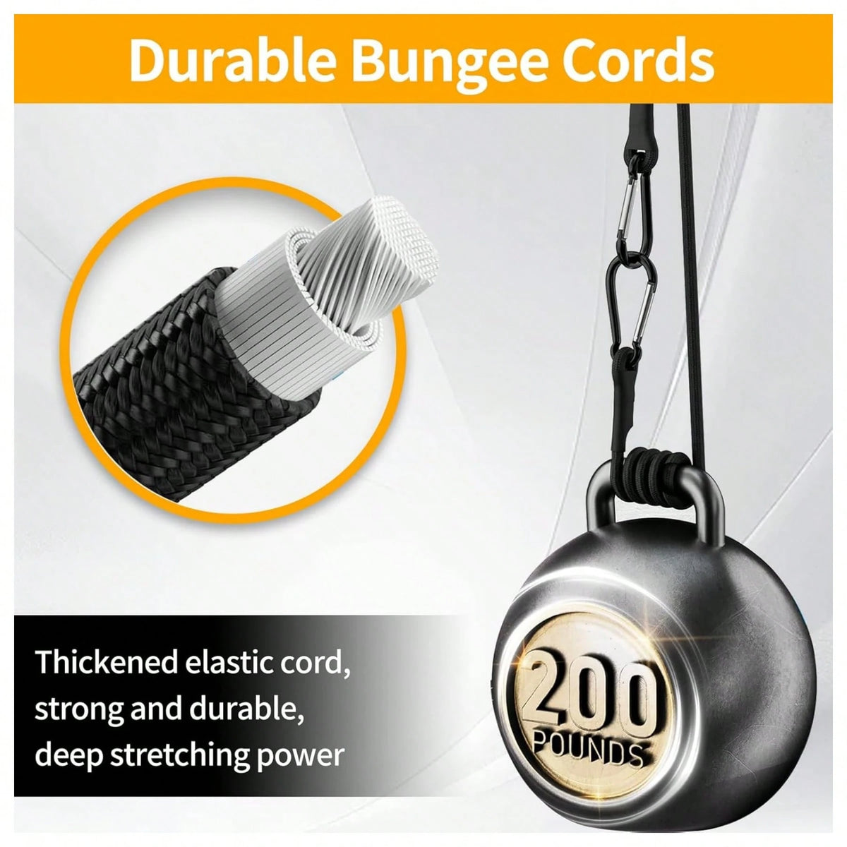 8 Pack Bungee Cord With Hooks, 24 Inch Adjustable Heavy Duty Carabiner Bungee Cord With Black Bungee Straps & Hooks, High Break Strength For Outdoor Luggage Rack, Cargo, Hand Carts, Bike, Camping Gear