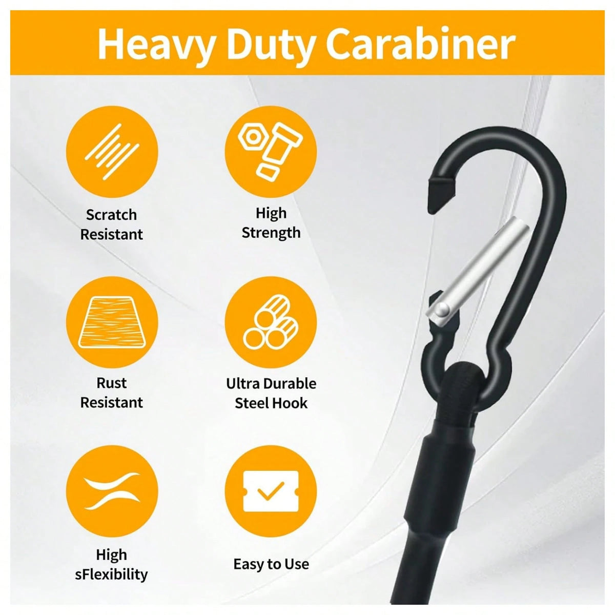 8 Pack Bungee Cord With Hooks, 24 Inch Adjustable Heavy Duty Carabiner Bungee Cord With Black Bungee Straps & Hooks, High Break Strength For Outdoor Luggage Rack, Cargo, Hand Carts, Bike, Camping Gear